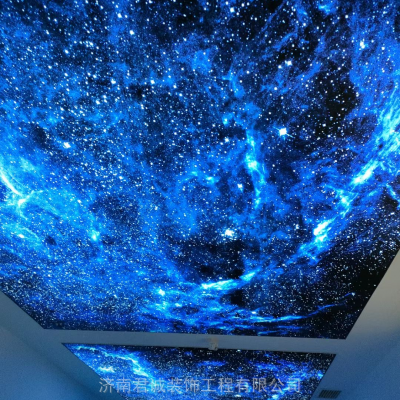 星空吊顶天花 商场软膜灯箱 展会拉膜 uv喷绘写真 君诚品牌装饰