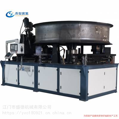 生产大直径全自动数控翻边机翻边旋喇叭口冲孔一体机