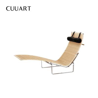 初遇家具/北欧躺椅设计师***不锈钢休闲椅藤编pk24 chaise longue