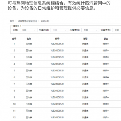 EF-III/TCP 云平台计量管理系统 热力管网计量管理