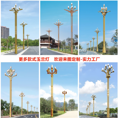 昆明中华灯生产厂家 12米15米八叉九火玉兰灯