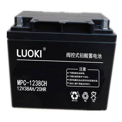 LUOKI蓄电池 MPC-1238CH 洛奇免维护12V38AH电池 UPS电源 直流屏专用