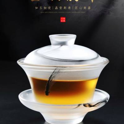 定制翡翠玉瓷盖碗家用水墨琉璃玉石瓷茶杯茶海茶壶茶叶罐茶洗茶具