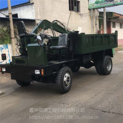 自装自卸随车挖掘机 带挖机的四不像农用车配置