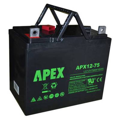 美国APEX蓄电池APX12-75 12V7***H/10HR基站储能 UPS/EPS电源