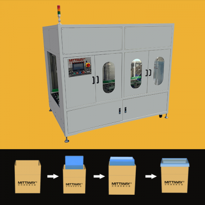 全自动容器内套袋机 纸箱圆桶胶框内套袋机-迈特威智能