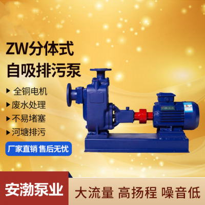 无堵塞自吸排污泵ZW50-10自吸离心泵排污自吸泵