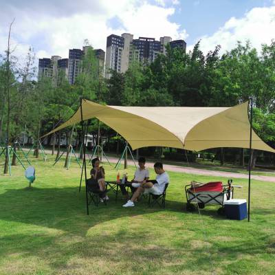 特大户外天幕帐篷露营超轻防雨防晒遮阳棚野营野餐六边形帐篷厂家