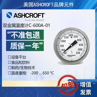 Ashcroft温度计C-600A-01雅斯科水处理和水压控制制药生物技术