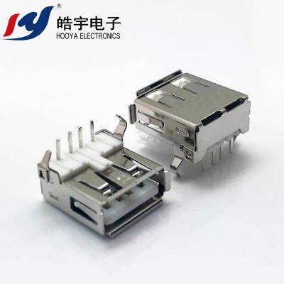 USB2.0插脚90度母座AF型A母充电接口卧式插板C