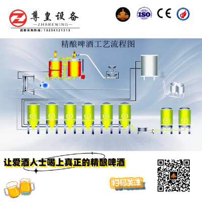 酒店餐饮用小型精酿啤酒扎啤生产设备日产500L啤酒设备