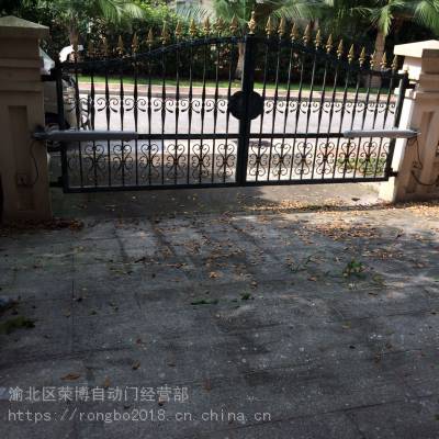承接重庆市别墅庭院直臂式自动门安装电动八字开门机闭门器安装