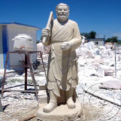 石雕鲁班 古代人物雕像 校园名人半身像 万森雕塑