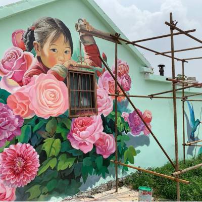 四川墙体彩绘壁画_新农村墙体绘画–【成都***视界广告有限公司】
