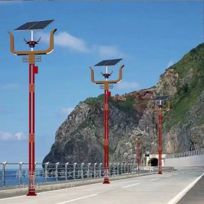 成都路灯厂定制民族风太阳能路灯藏式太阳能路灯杆藏式LED高杆灯
