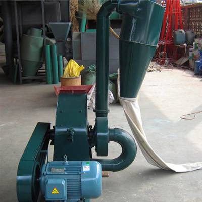 电动锤片式草粉机多功能碎草粉碎机供应沙克龙除尘式粉碎机