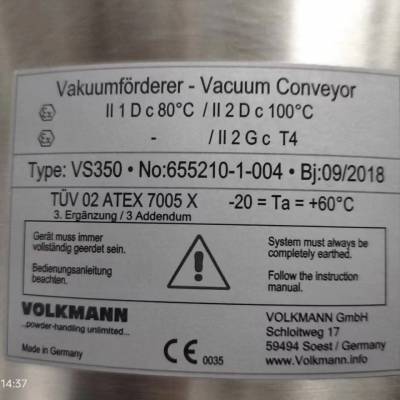 德国Volkmann真空输送机VS350包含真空泵G2700技术手册