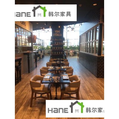供应咖啡馆特长桌定制 咖啡馆做旧实木长桌定做 上海韩尔家具厂