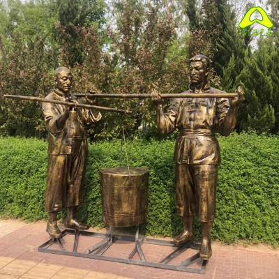 玻璃钢民俗雕塑 古铜生活情景雕塑 人物称重雕塑景观小品摆件