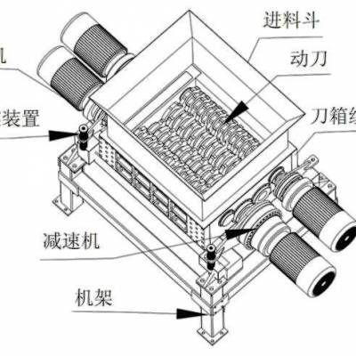 金属撕碎机 撕碎机单双轴塑料金属大小型破碎机垃圾废铁橡胶多功能粉碎机