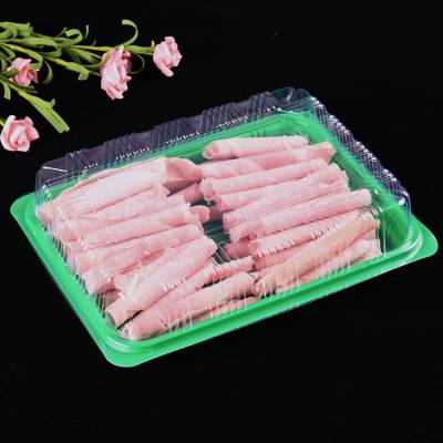 火锅肉片盒 肥牛卷包装盒 400克装白色肉片盒PET材质