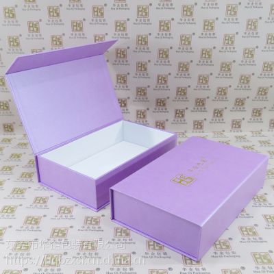 通用礼盒，紫色珠光纸书型纸盒，精美包装盒，深圳礼品盒定制厂家