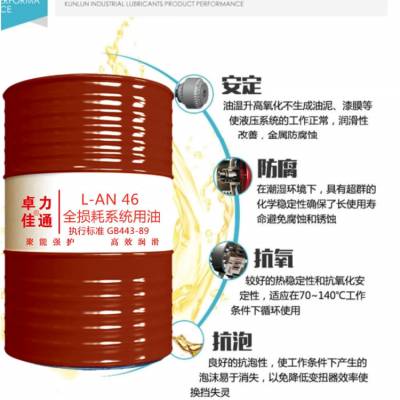 卓力佳通机械油 170kg铁桶/吨桶 AN32号 46号 68号机械油