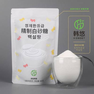 韩悠精制白砂糖454g×40袋/箱 烘焙细砂糖独立小袋包装批发