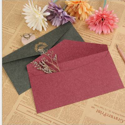 烫金西式信封信纸套装 邀请函印刷信封定制 复古红色信封可定制