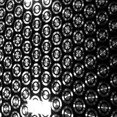 厂家销售304黑钛镭射板实心三连环大小圈圆圈花纹不锈钢镭射板材