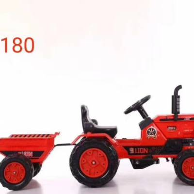 新款东方红儿童电动拖拉机玩具四轮可坐人工程车宝宝玩具带斗汽车