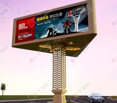湖北三角高炮广告牌结构图 和谐共赢 江苏七子建设科技供应