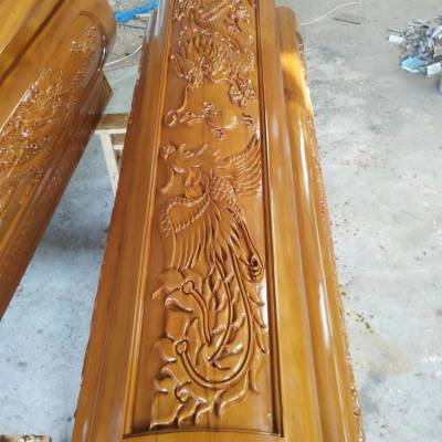 土葬双人棺材 龙凤棺材定制厂家皇木阁