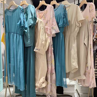 卡嘉茜21年夏季波点简约优雅通勤连衣裙品牌折扣女装厂家一手货源供应
