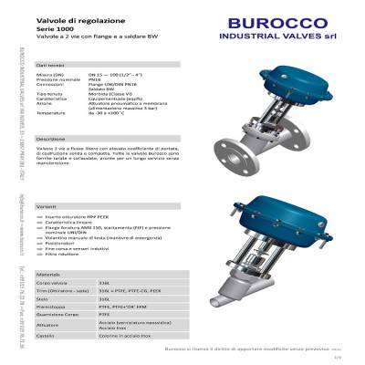 意大利Burocco 1AEC2IBER2D5型不锈钢控制阀 北京汉达森