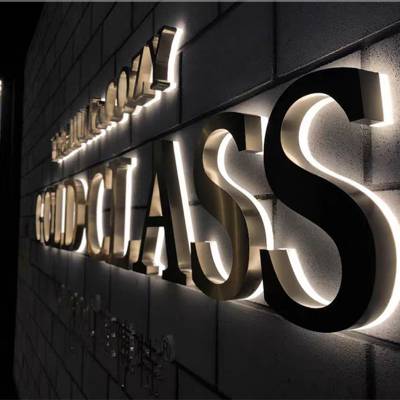 常州不锈钢服装店店面牌匾形象墙logo钛金拉丝亚克力发光字设计定制做