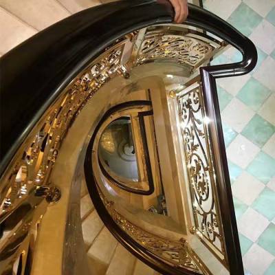 河北 多种轻奢铜板雕花楼梯扶手 给你真实的3D视角感