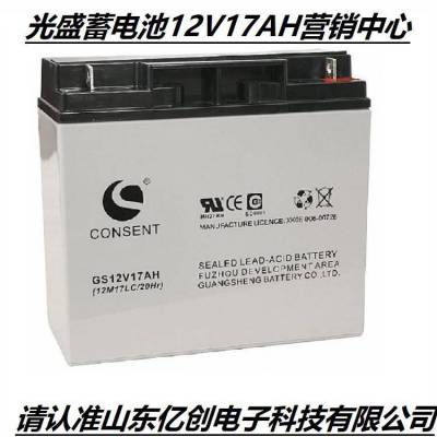 CONSENT蓄电池GS12V17AH光盛蓄电池12M17LC/20Hr UPS/EPS直流屏