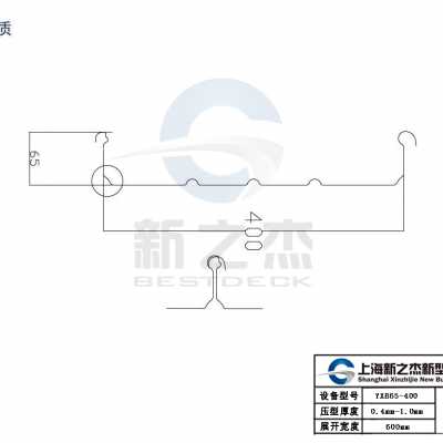 YXB65-400彩色压型钢板型号标准图集参数