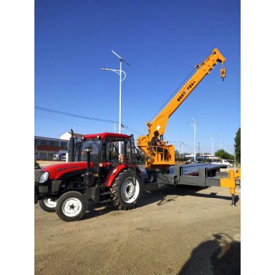 8吨平板吊拖拉机牵引吊4米4节臂四驱动选配90020轮胎平板运输车