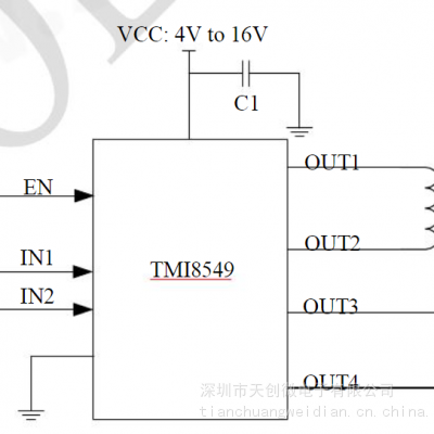 代理拓尔微 TMI8549 低饱和电压电机驱动IC