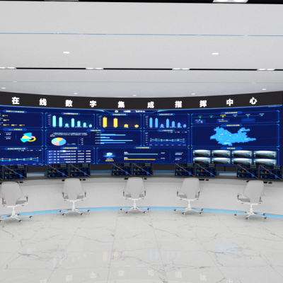 现代会议室监控室设计现代控制中心集成LED设计