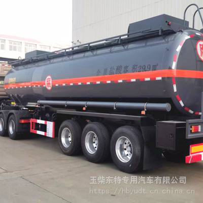 八类罐式拖车 特运牌全塑防腐槽罐 滚塑复合运输车