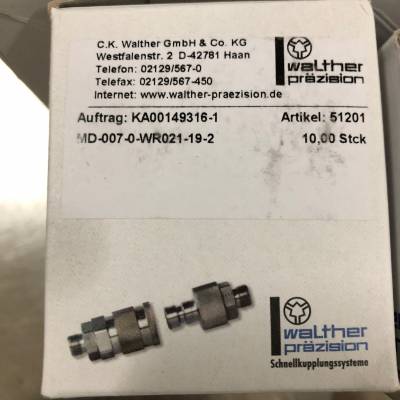 供应美国walther couplings 接头-公 MD-007-0-WR021-19-2