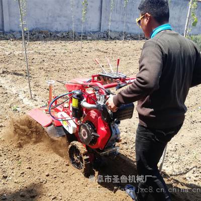 电启动开沟机图片 苗圃果园管理机 圣鲁牌土壤耕整机械