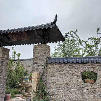 南京合成树脂带脊围墙琉璃瓦_屋顶屋面仿古围墙瓦_明源围墙瓦制造商
