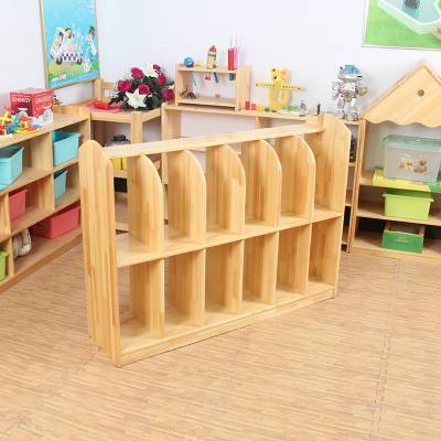 摆放书包柜幼儿园实木家具厂家厚朴教育装备