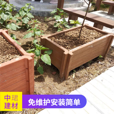 景观仿木花箱 水泥仿木纹组合种植箱 新农村建设花桶