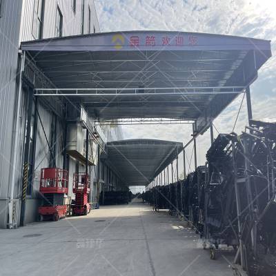 白色pvc膜布雨棚 活动仓库伸缩蓬 移动停车雨篷