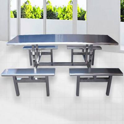 厂家直销不锈钢分段餐桌椅 不锈钢食堂餐桌椅尺寸 坚固耐用